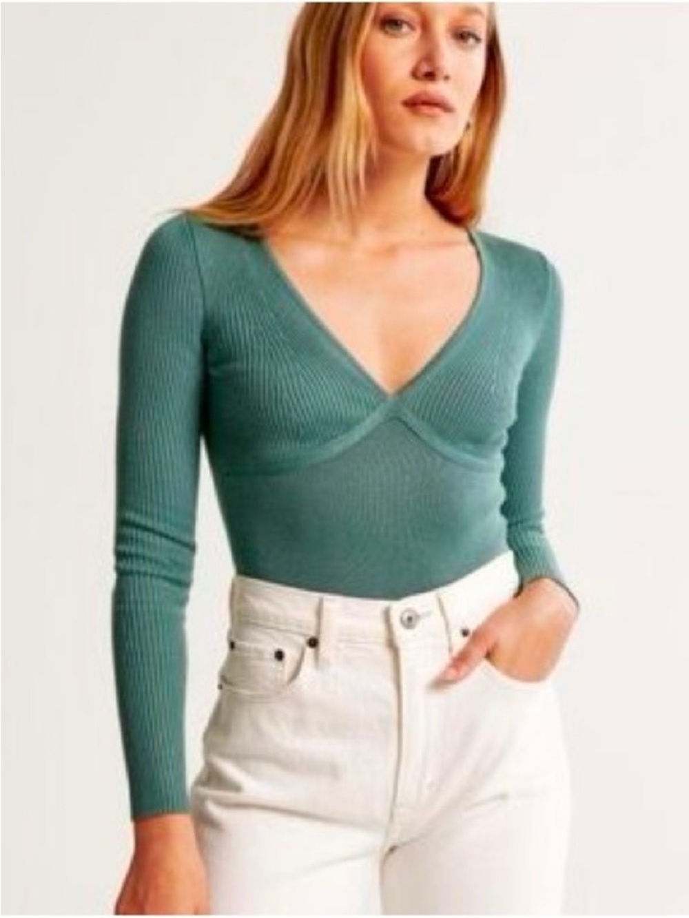 Abercrombie & Fitch Soft ribbed stretch knit bodysuit NWT size XL